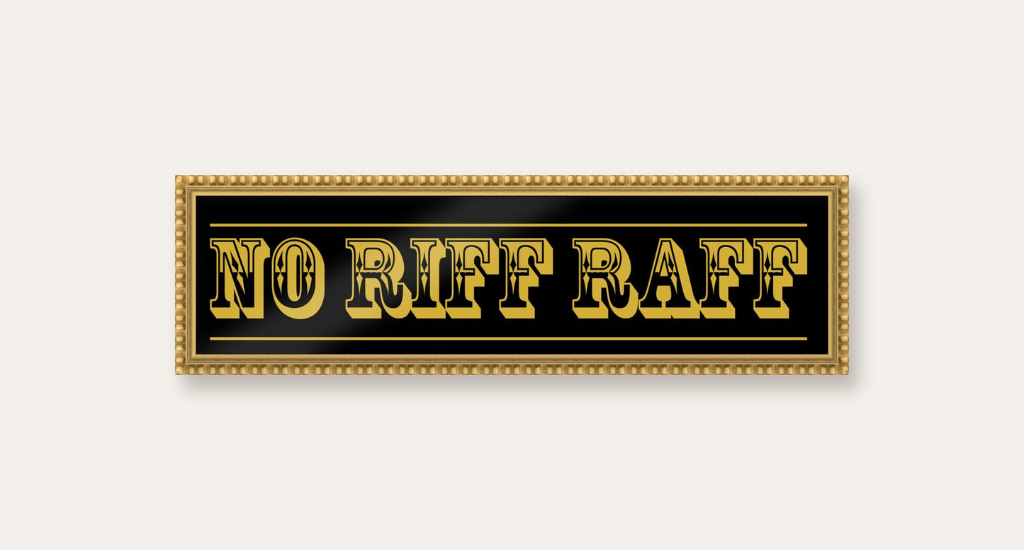 No Riff Raff panoramic print in a gold bobbin frame