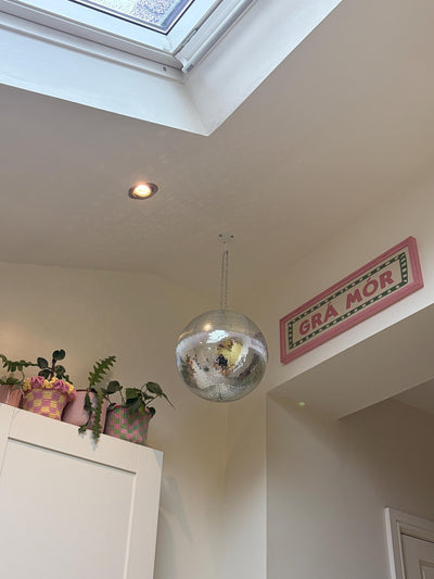 Customer photo — custom text panoramic bobbin print