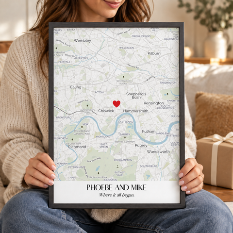 Personalised Special Place Map Print — close lifestyle view