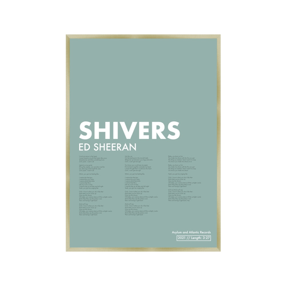 Personalised Song Lyrics Colour Print