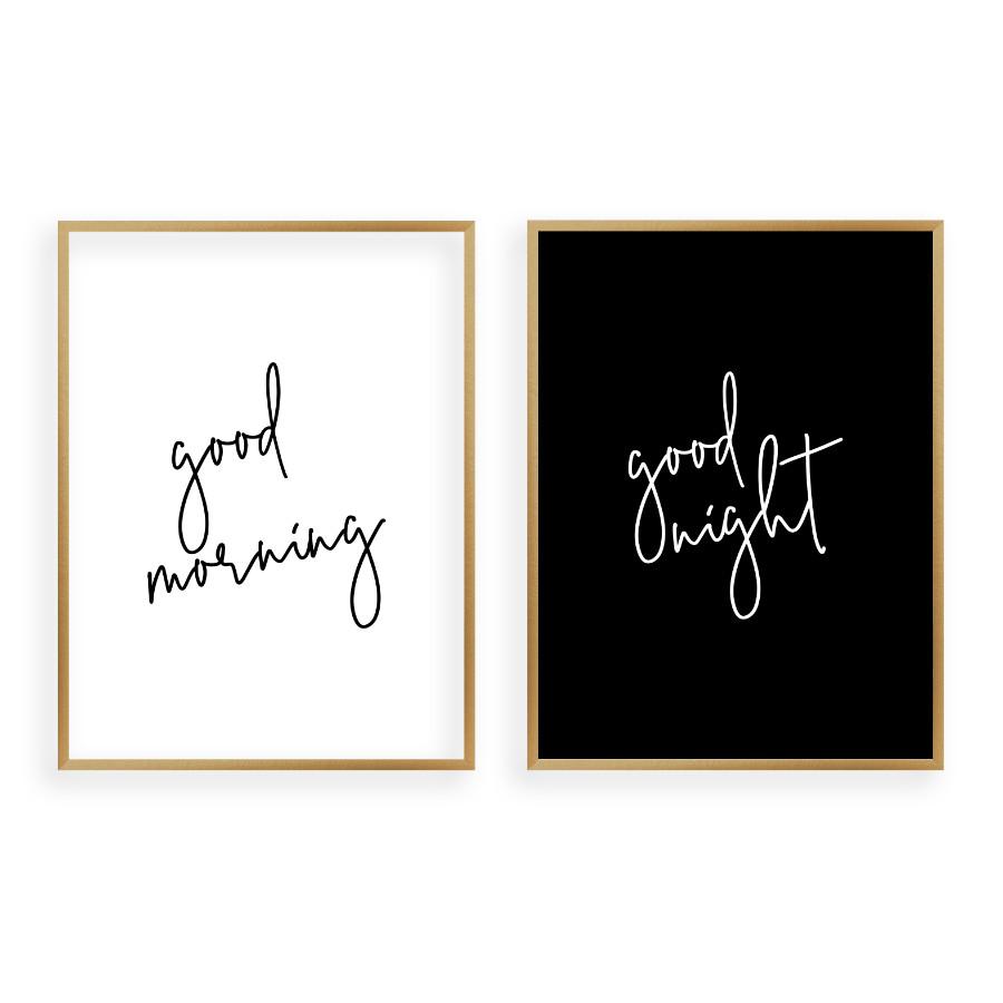 Good Morning Good Night - Set Of 2 Prints - Blim & Blum