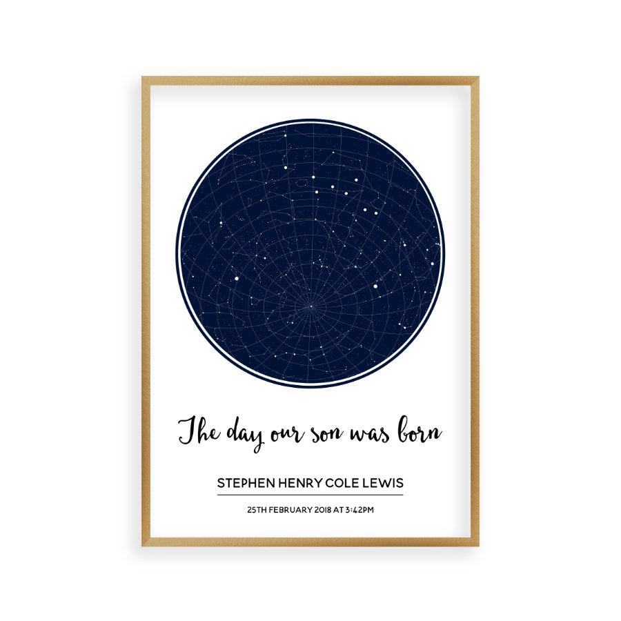 Personalised Day You Were Born Stars Print - Blim & Blum