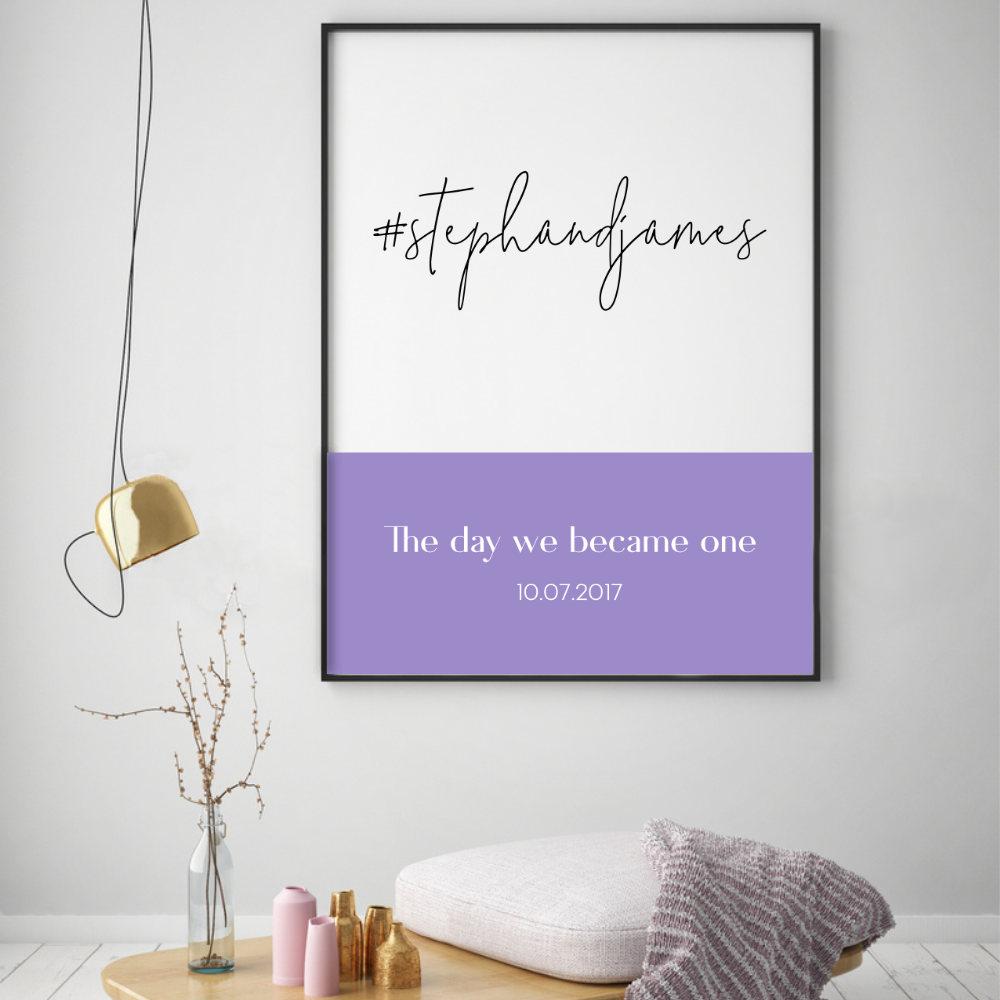 Personalised Hashtag Wedding Print - Blim & Blum