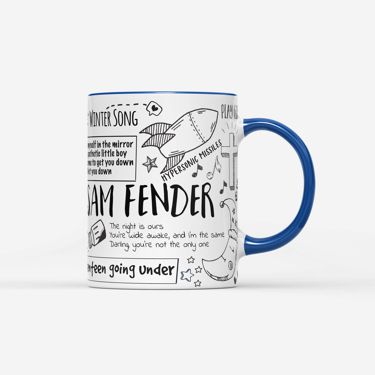 Sam Fender Doodle Lyrics Mug