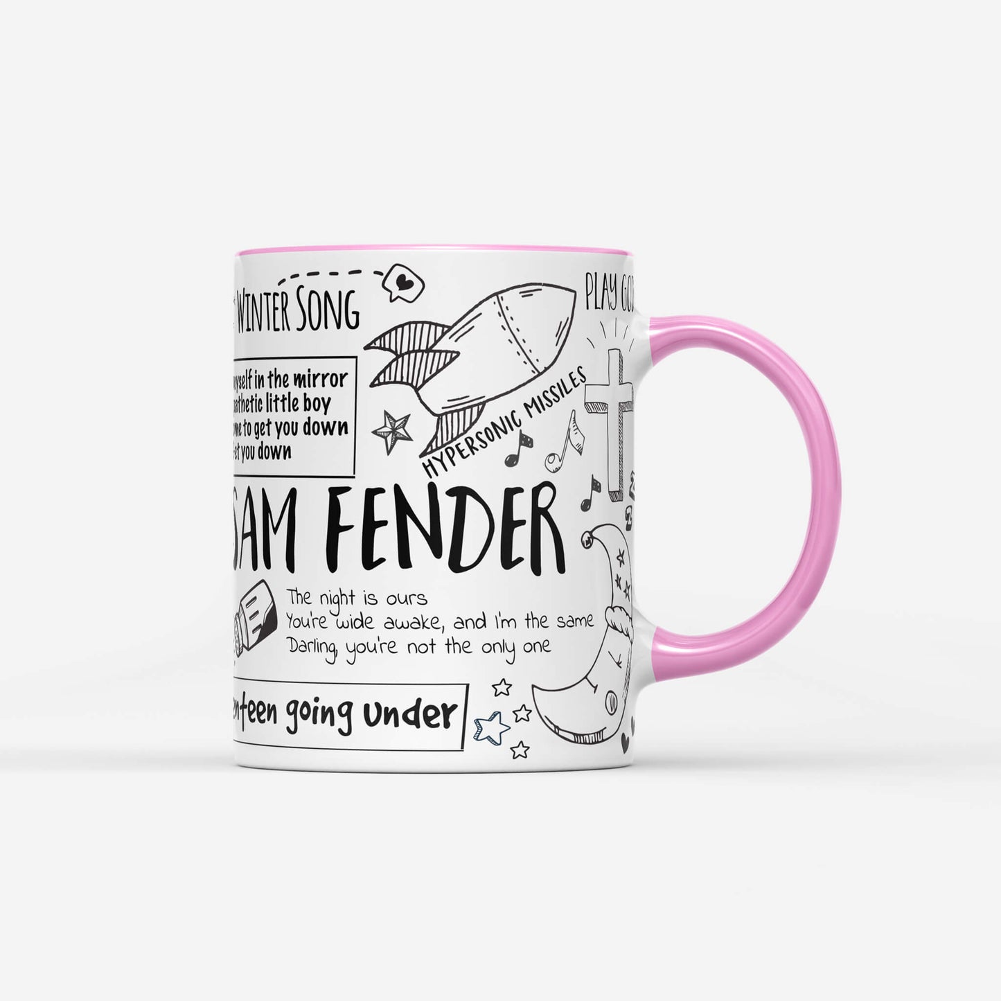 Sam Fender Doodle Lyrics Mug