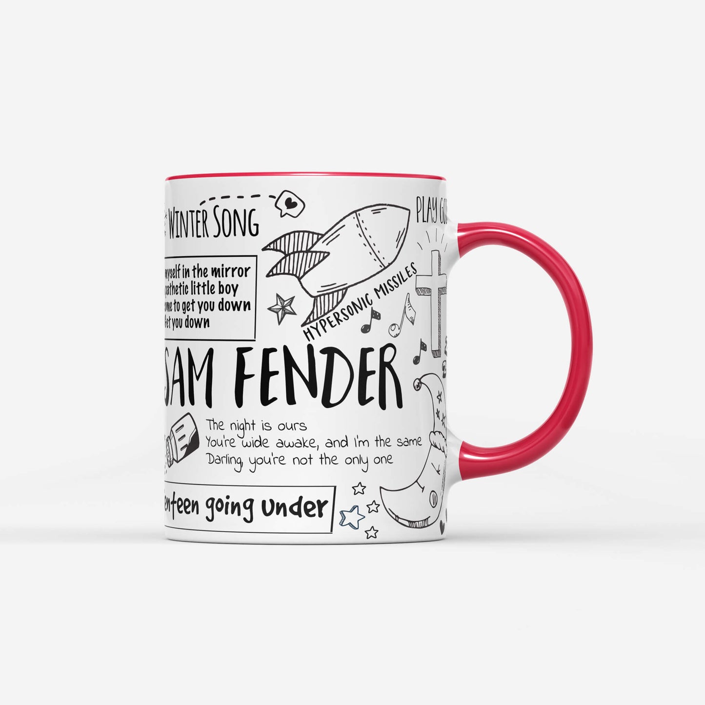 Sam Fender Doodle Lyrics Mug