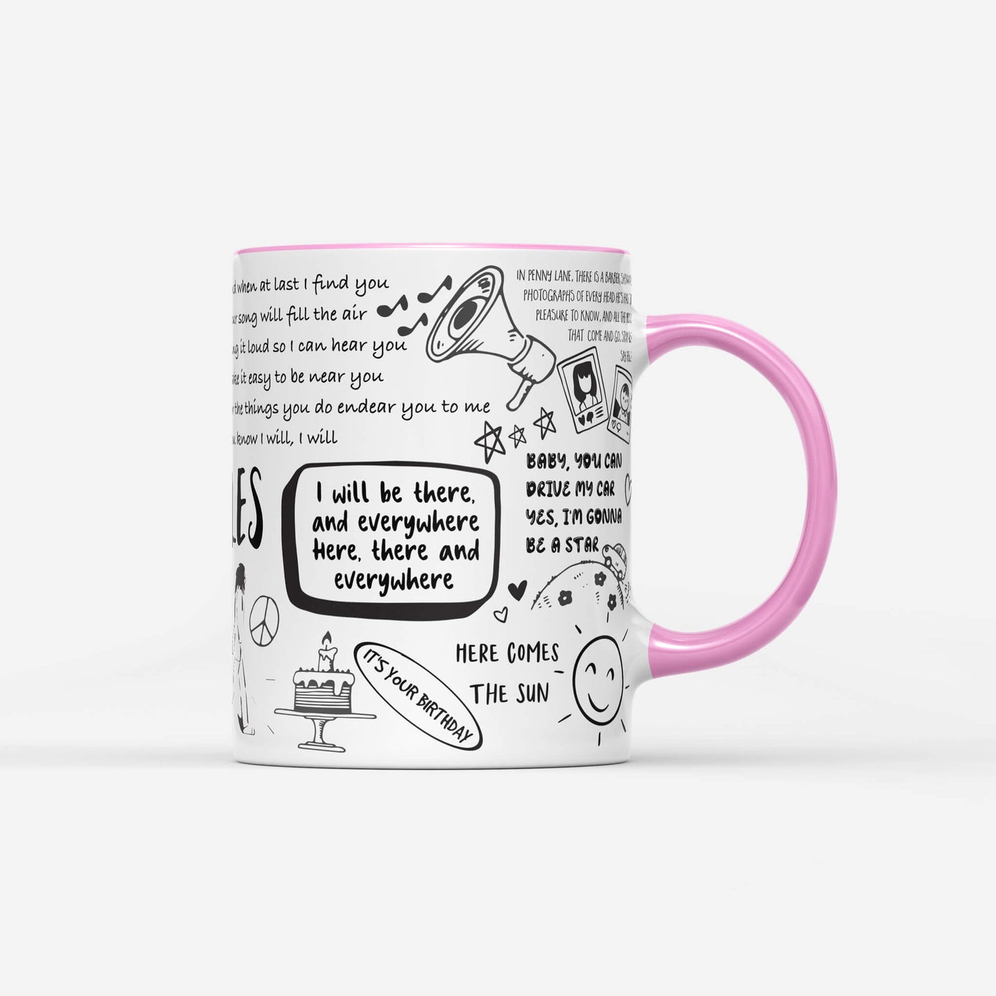 The Beatles Doodle Lyrics Mug