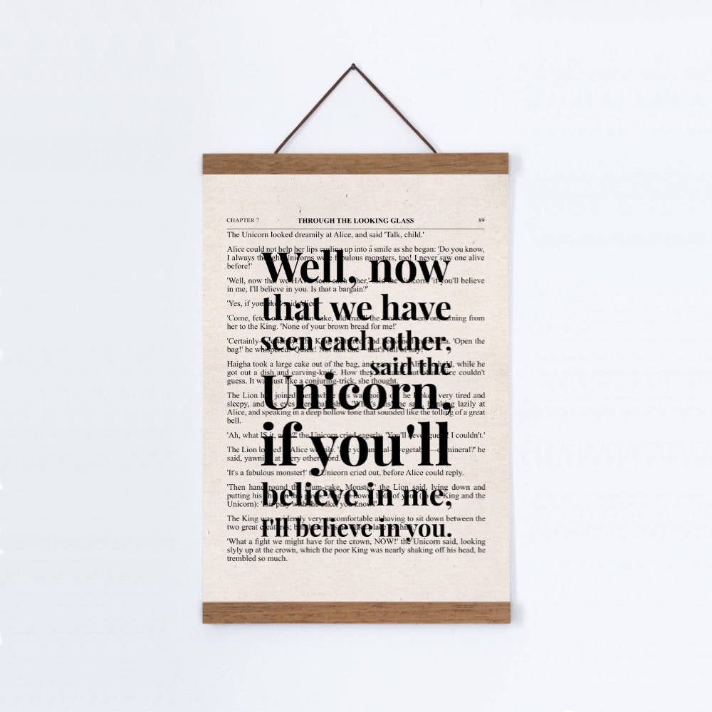 Alice In Wonderland Unicorn Quote Book Print