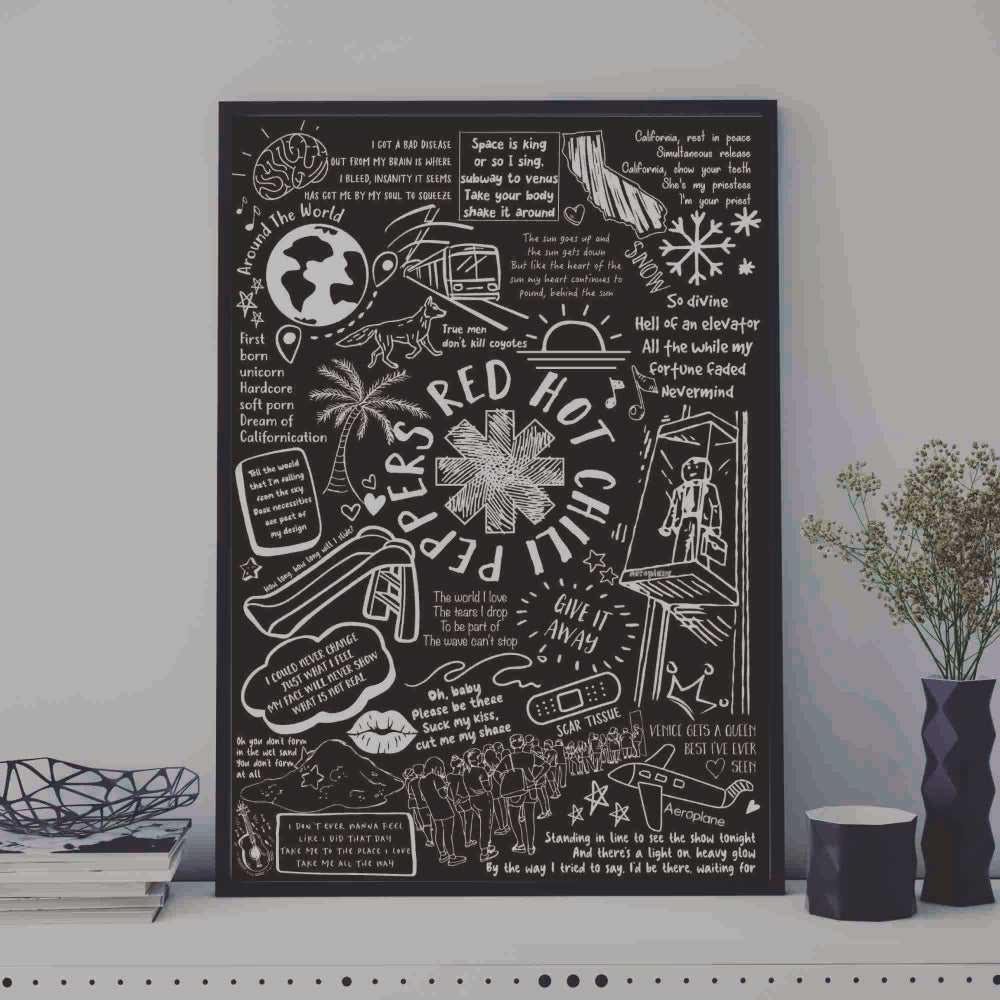 Red Hot Chili Peppers Song Lyric Album Print