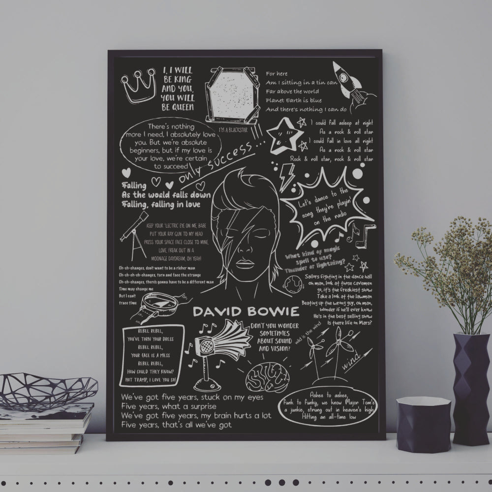 David Bowie Song Lyric Album Print