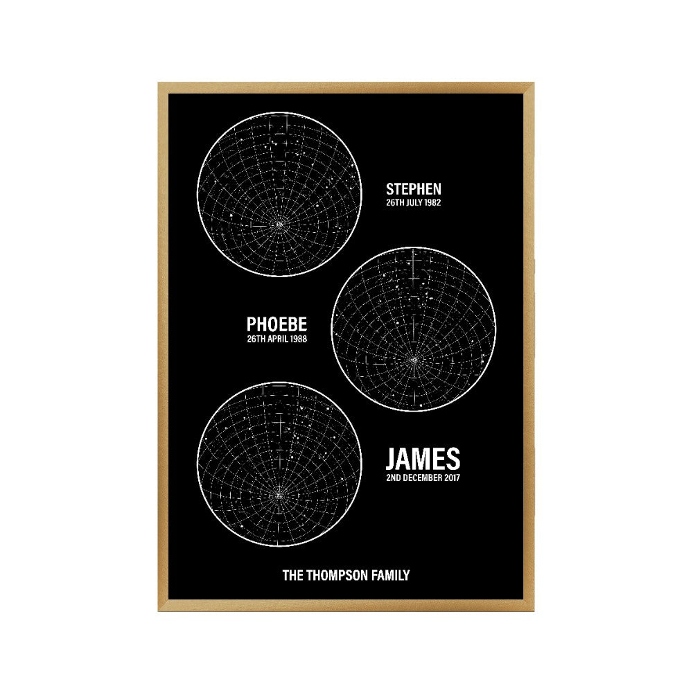 Personalised Family Star Maps Print