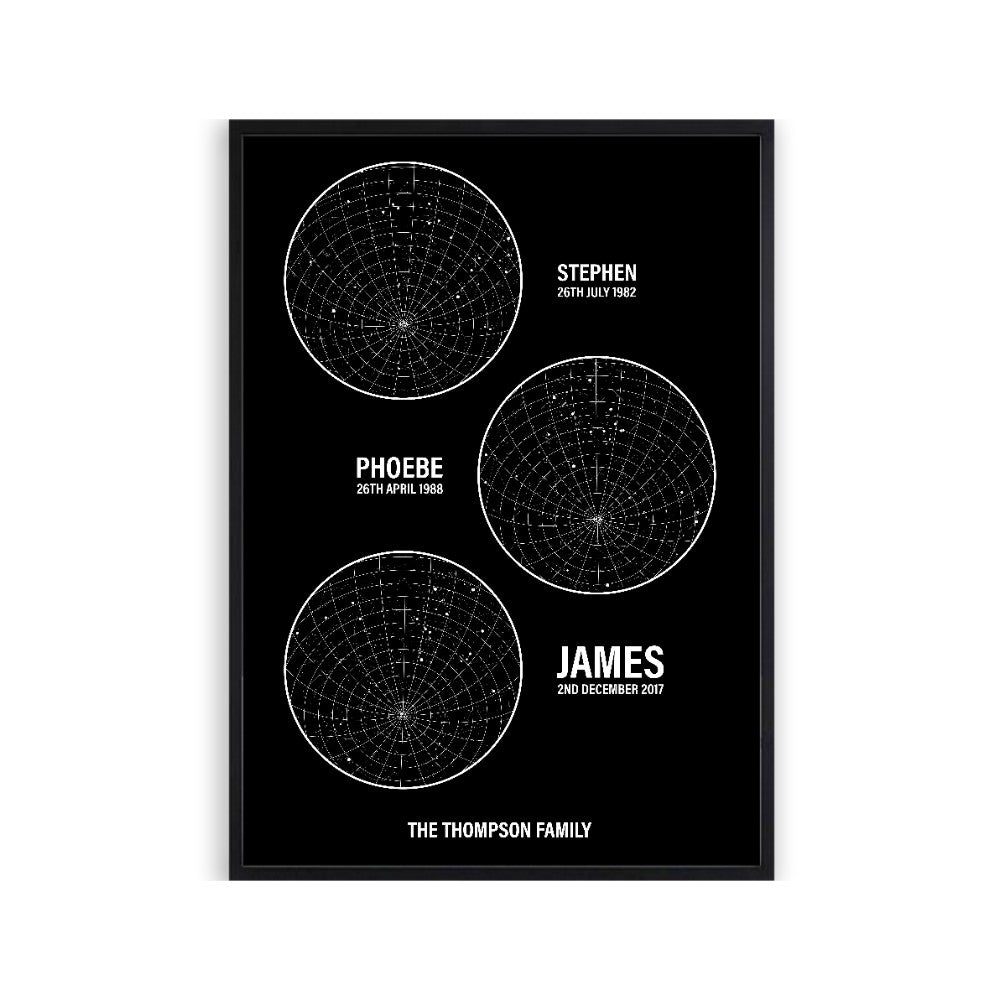 Personalised Family Star Maps Print