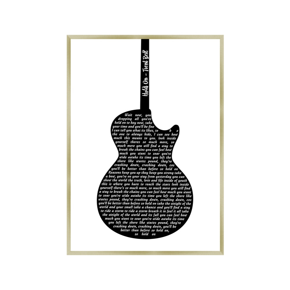 Personalised Guitar Lyrics Print