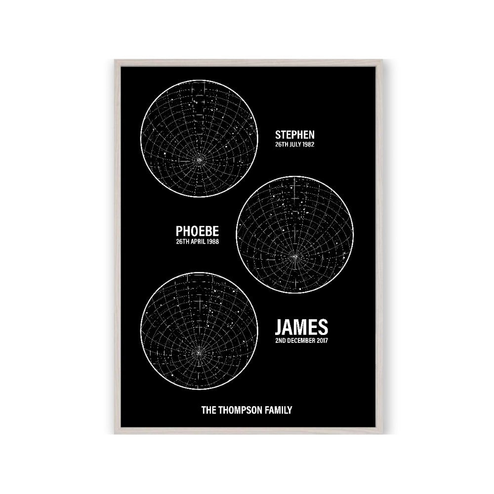 Personalised Family Star Maps Print