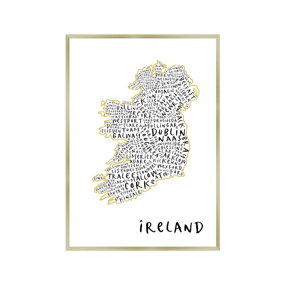 Ireland Typography Map Print