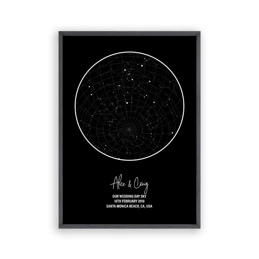 Personalised star map cotton anniversary print