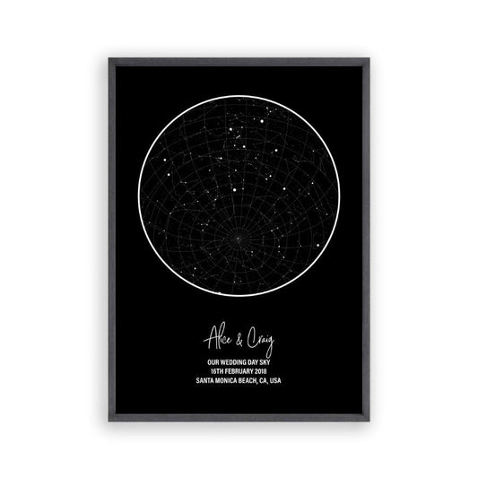 Personalised star map cotton anniversary print