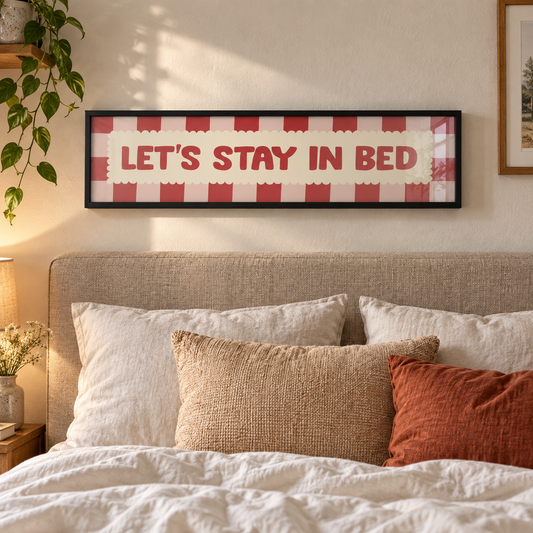 Lets Stay In Bed Panoramic Print in a room setting