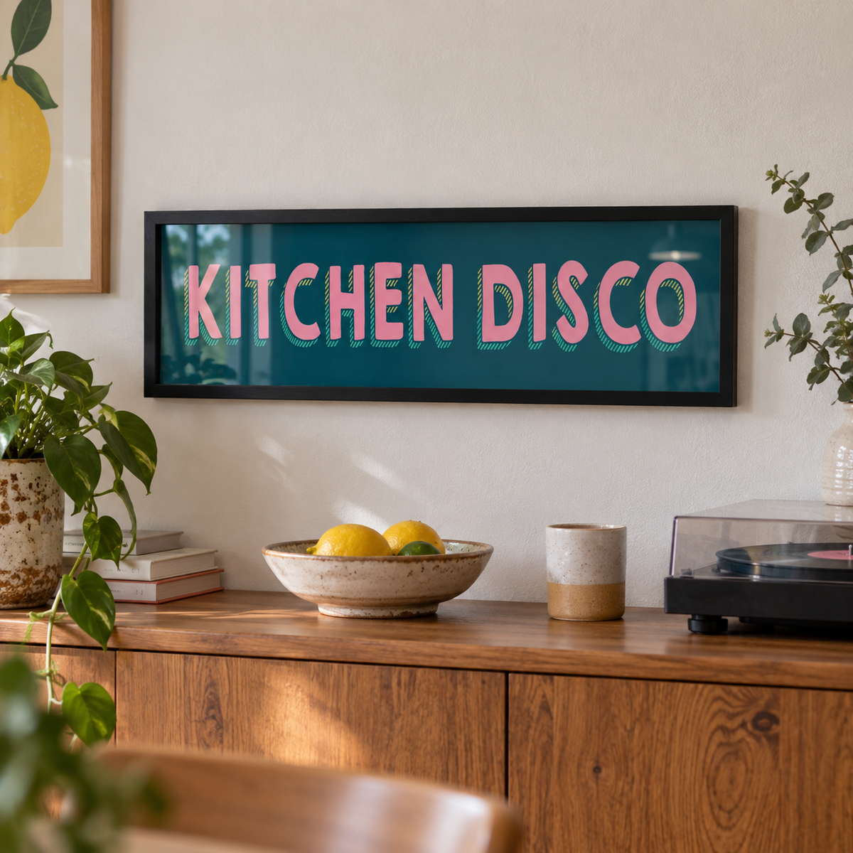 BB panorama natural 2026 | kitchen-disco-retro-panoramic-wall-art-print-bold-colourful-new-home-decor | close
