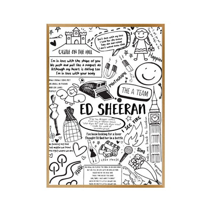 Ed Sheeran Song Lyric Album Print