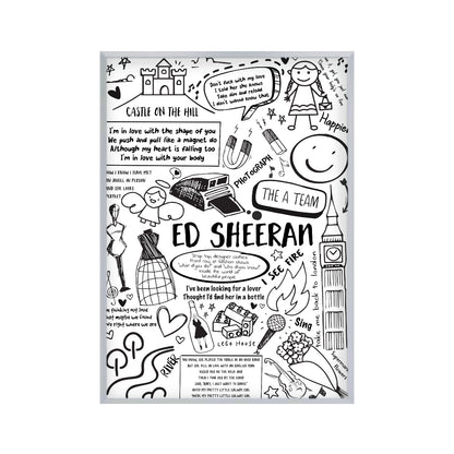 Ed Sheeran Song Lyric Album Print