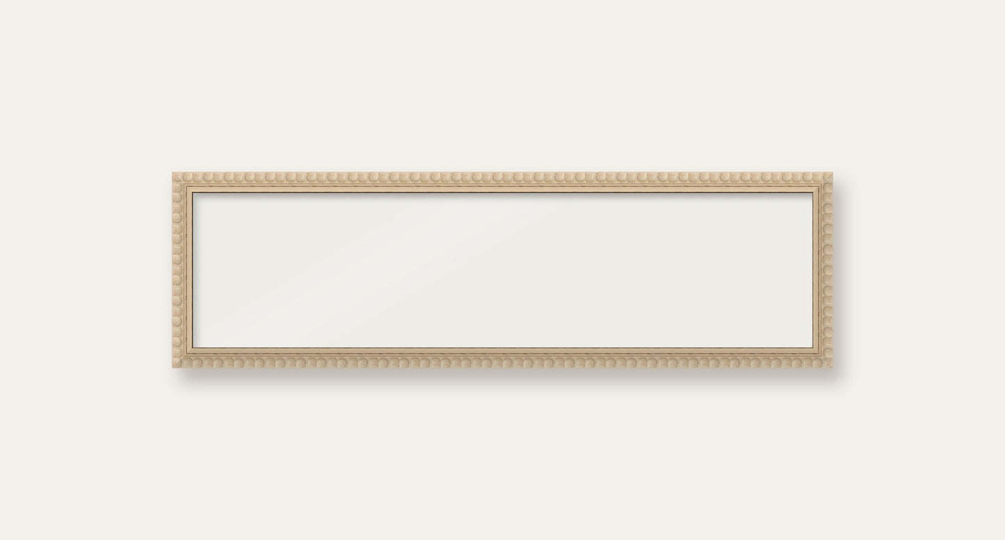 Cream bobbin panoramic frame, 60cm x 15cm, frame only