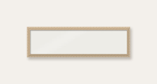 Cream bobbin panoramic frame, 60cm x 15cm, frame only