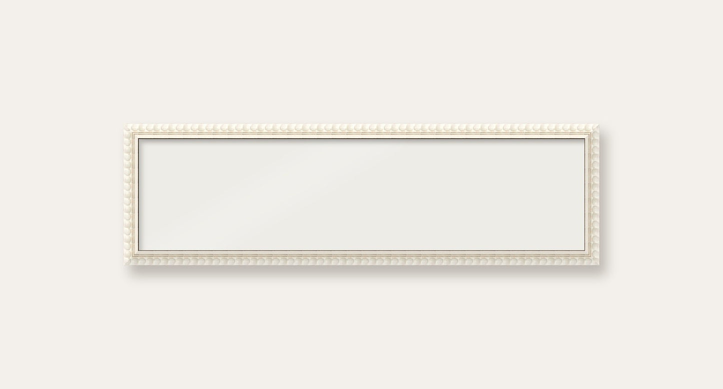 White bobbin panoramic frame, 60cm x 15cm, frame only