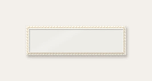 White bobbin panoramic frame, 60cm x 15cm, frame only