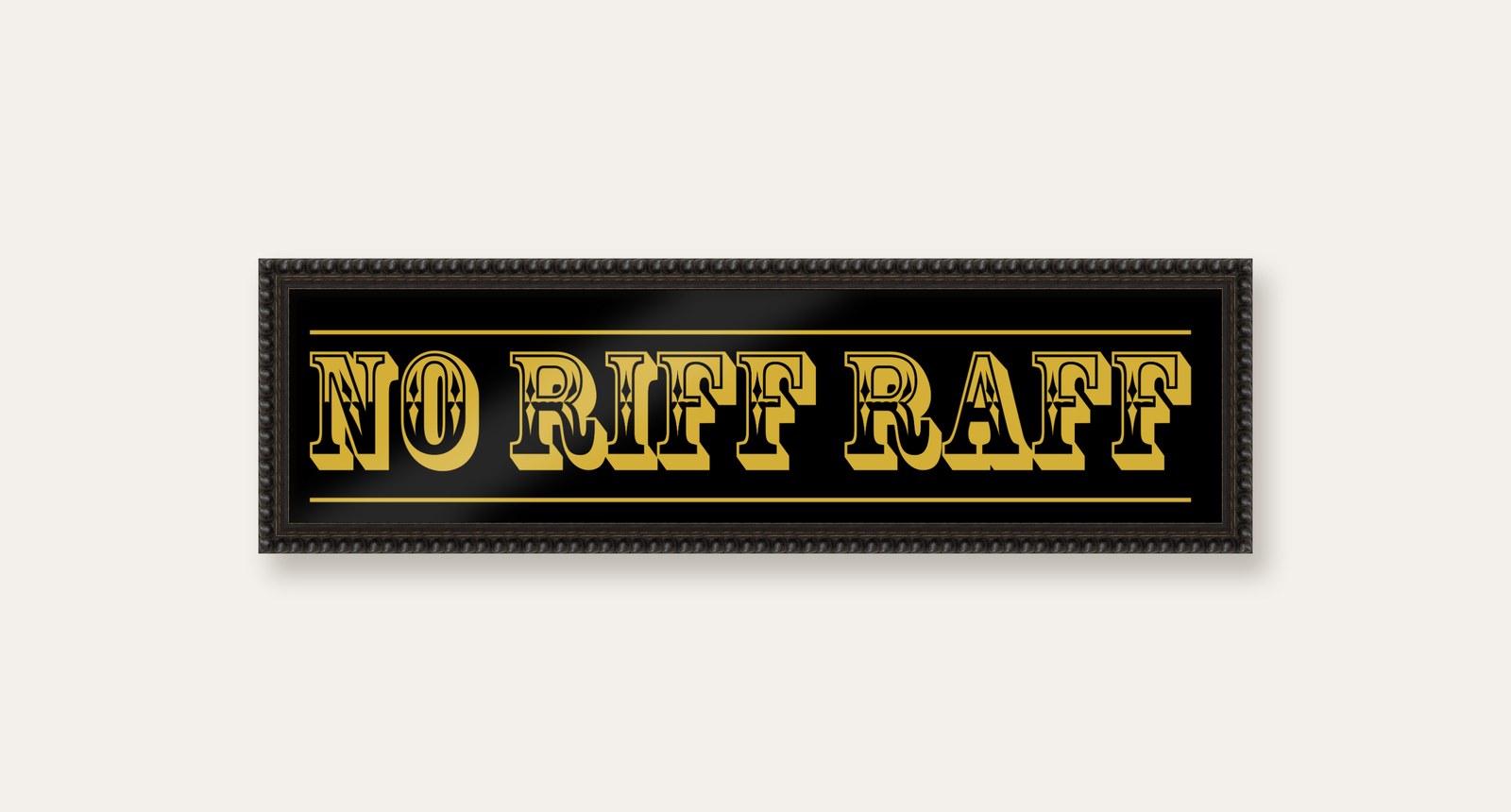 No Riff Raff panoramic print in a black bobbin frame