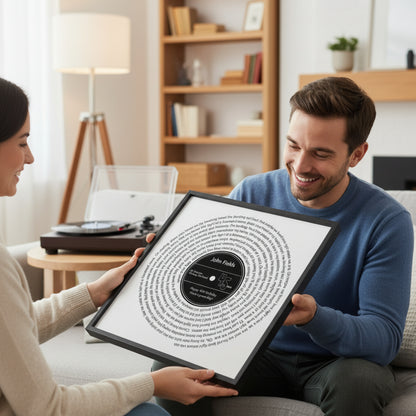 Personalised Favourite Song Lyrics Vinyl Record Print