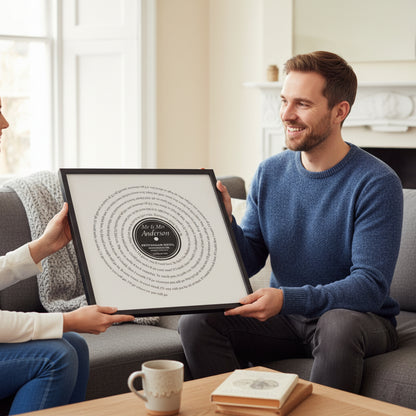 Personalised Vinyl First Dance Song Record Lyrics Print