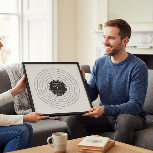 Personalised Vinyl First Dance Song Record Lyrics Print