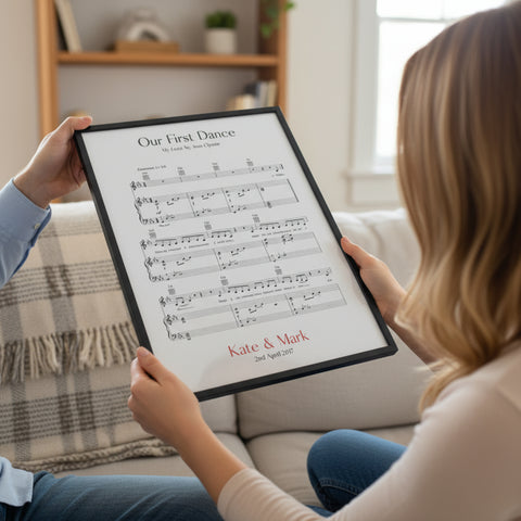 Personalised First Dance Wedding Music Sheet Notes Print