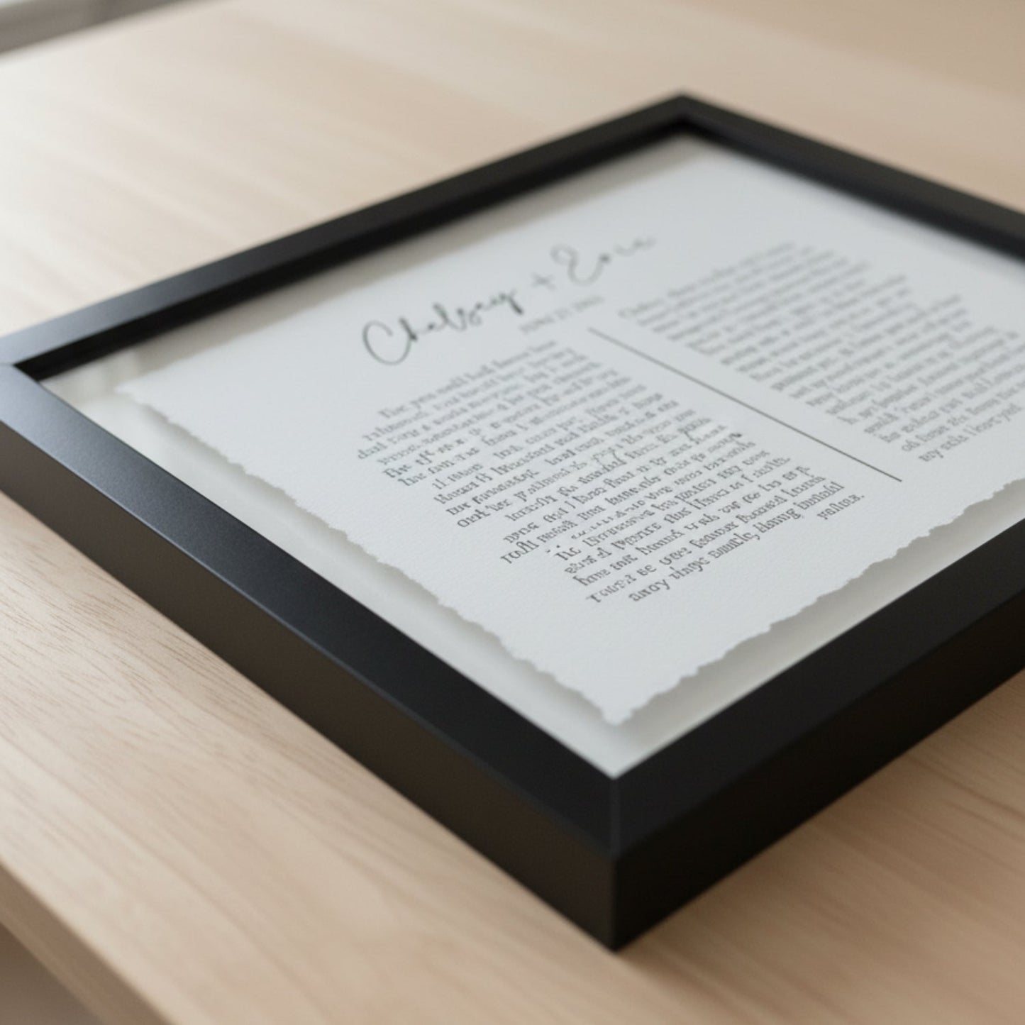 Personalised Wedding Vows Framed Print
