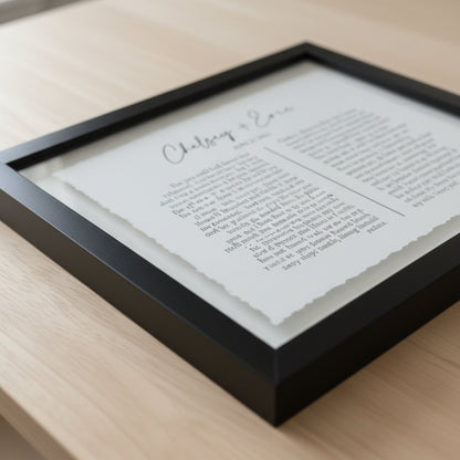 Personalised Wedding Vows Framed Print