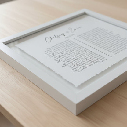 Personalised Wedding Vows Framed Print