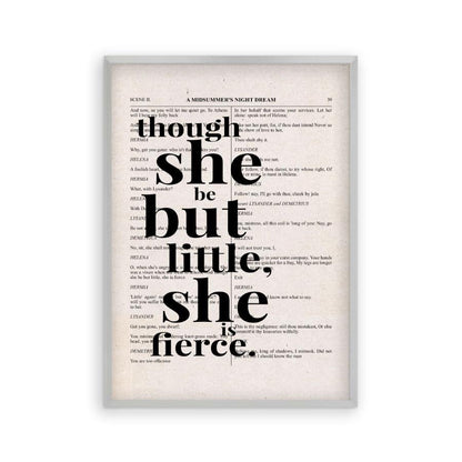 Shakespeare Though She Be But Little She Is Fierce Quote Book Print