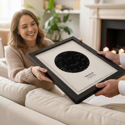 Personalised Star Map Print Print Float Mounted Frame