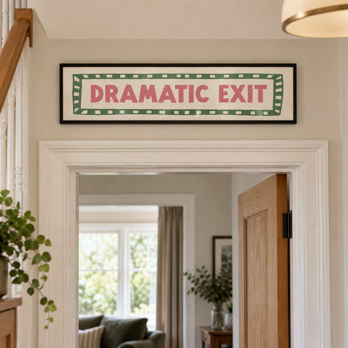Dramatic Exit Panoramic Print in a room setting