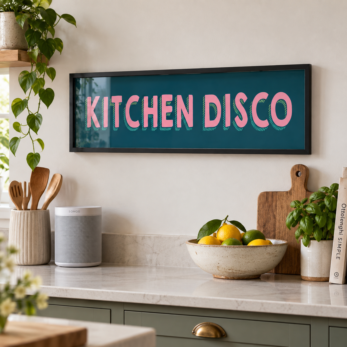 BB panorama 2026 | kitchen-disco-retro-panoramic-wall-art-print-bold-colourful-new-home-decor | setting
