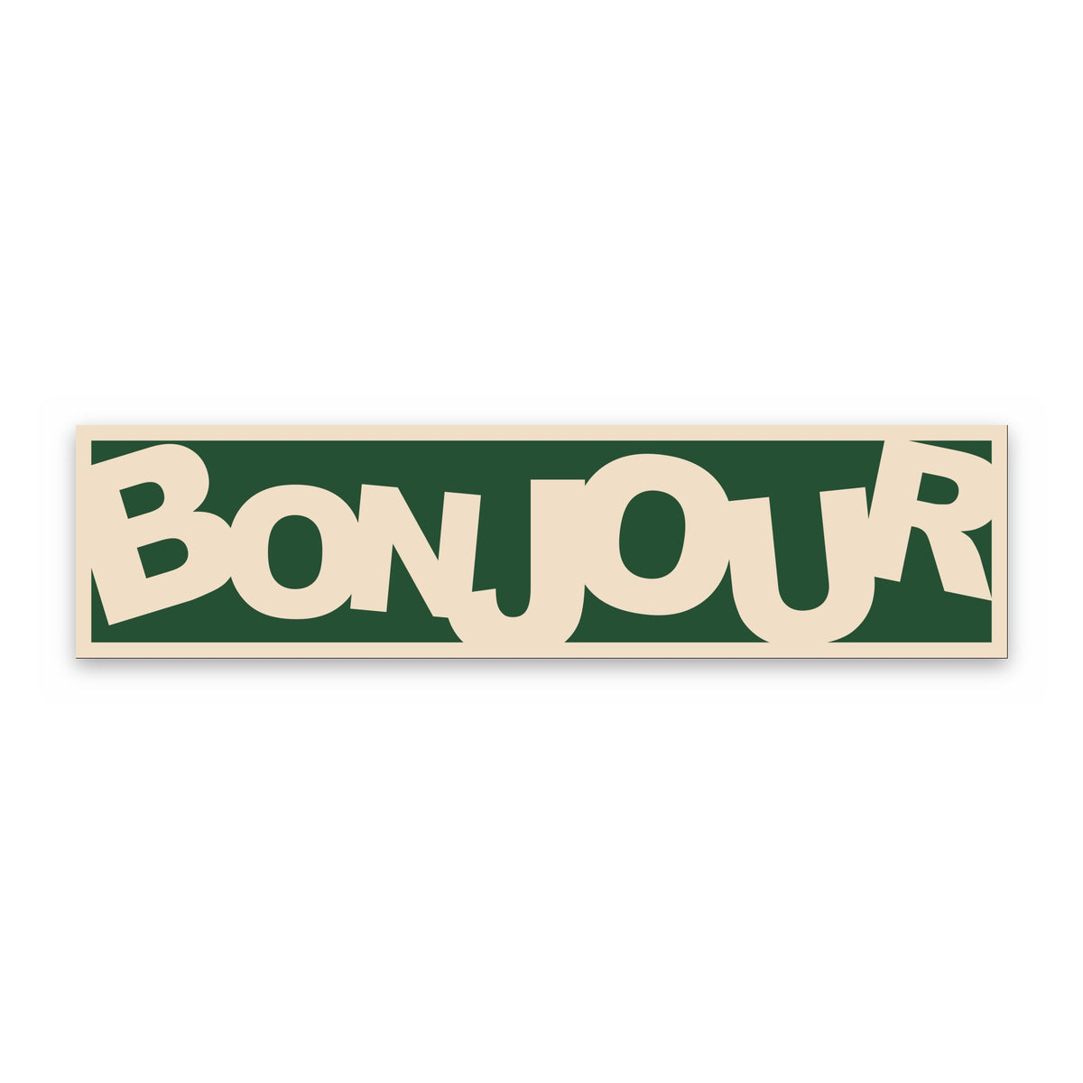 Bonjour Retro panoramic print, unframed