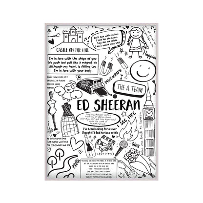 Ed Sheeran Song Lyric Album Print