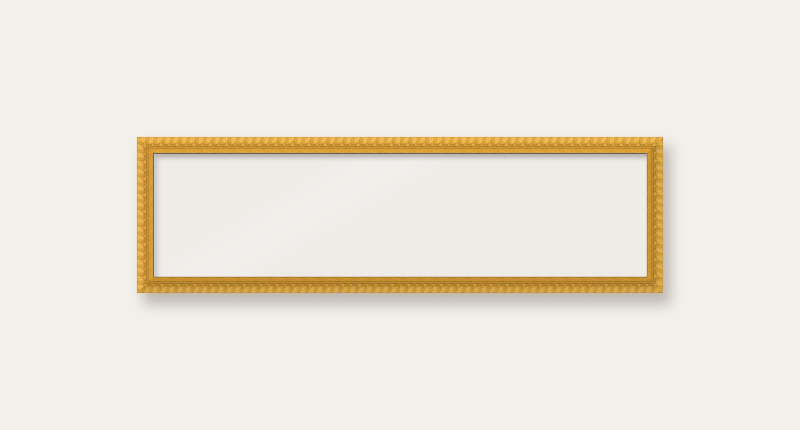 Yellow bobbin panoramic frame, 60cm x 15cm, frame only
