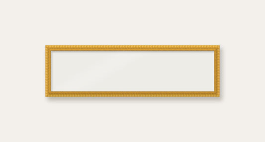 Yellow bobbin panoramic frame, 60cm x 15cm, frame only