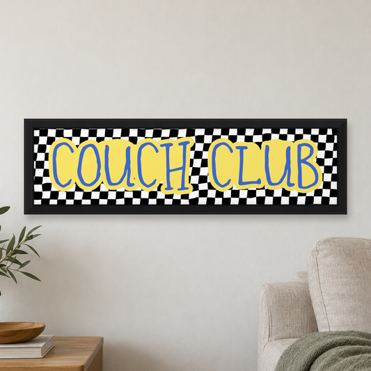 Couch Club Panoramic Print - close lifestyle view, matt black wood