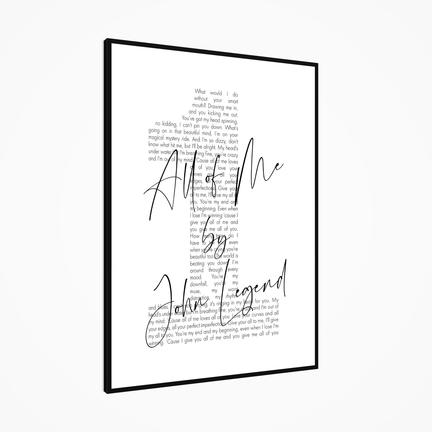 Personalised Song Lyrics Number Print