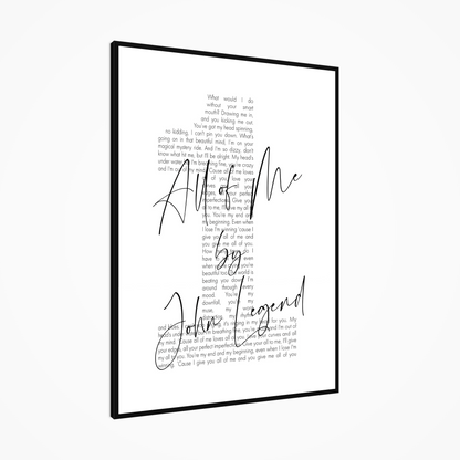 Personalised Song Lyrics Number Print
