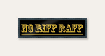 No Riff Raff panoramic print in a midnight blue bobbin frame