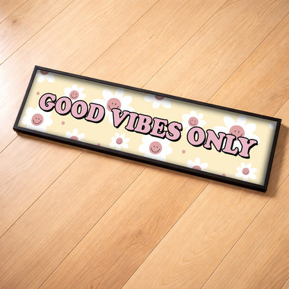 Good Vibes Only panoramic print, framed